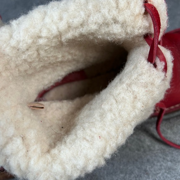 Duckfeet Arhus Shearling Red Pebbled Leather Boots Women's Size EU 42 US 10.5-11 - Picture 16 of 16